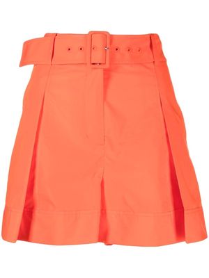 3.1 Phillip Lim pleat-detail belted shorts - Orange
