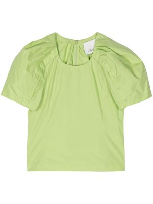 3.1 Phillip Lim puff-sleeve button-detail top - Green