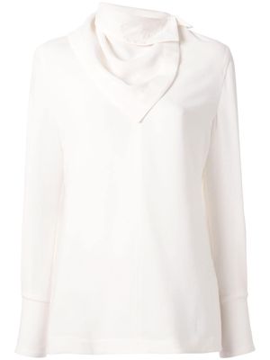 3.1 Phillip Lim removable scarf long-sleeved blouse - White