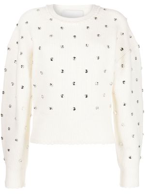 3.1 Phillip Lim rhinestone-embellished jumper - White