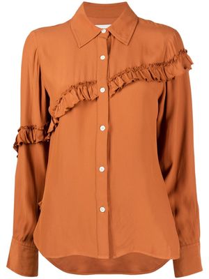 3.1 Phillip Lim ruffled long-sleeve shirt - Orange