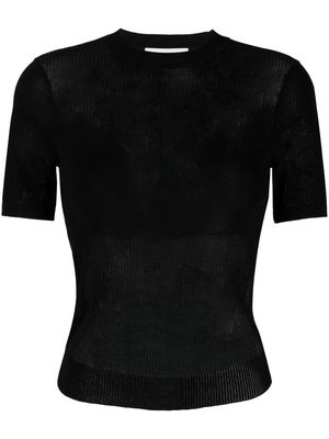 3.1 Phillip Lim semi-sheer knitted T-shirt - Black