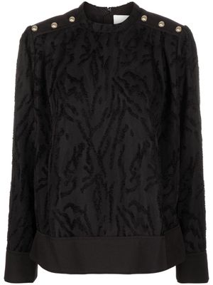 3.1 Phillip Lim Shadow Vines mock-neck jacquard blouse - Black
