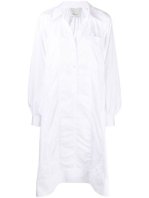 3.1 Phillip Lim shirred puff sleeves shirt dress - White