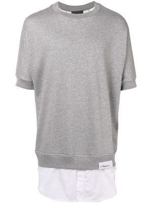 3.1 Phillip Lim shirttail short-sleeved sweatshirt - Grey