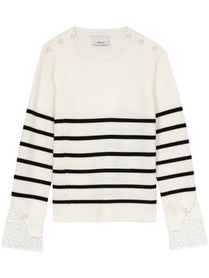 3.1 Phillip Lim stripe-pattern wool jumper - Neutrals