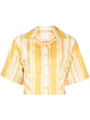 3.1 Phillip Lim striped cropped cotton shirt - Yellow
