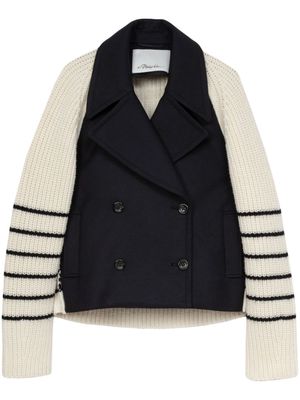 3.1 Phillip Lim striped double-breasted peacoat - Neutrals