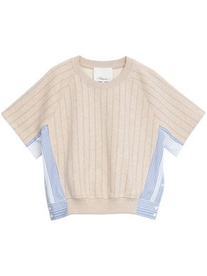 3.1 Phillip Lim stripped cotton sweatshirt - Neutrals