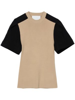 3.1 Phillip Lim two-tone knitted T-shirt - Neutrals