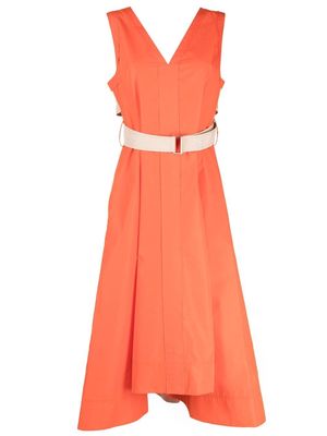 3.1 Phillip Lim V-neck sleeveless flared dress - Orange