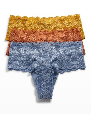 3-Pack Never Say Never Metallic Lace Thongs