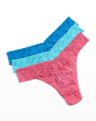 3-Pack Original-Rise Multicolor Lace Thongs