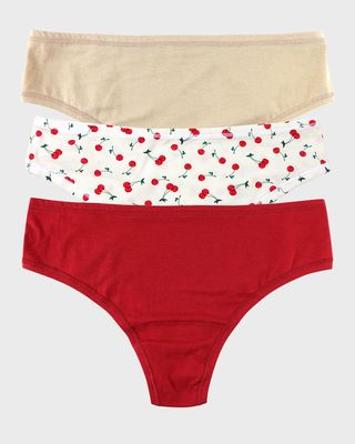 3-Pack PlayStretch Natural-Rise Thongs
