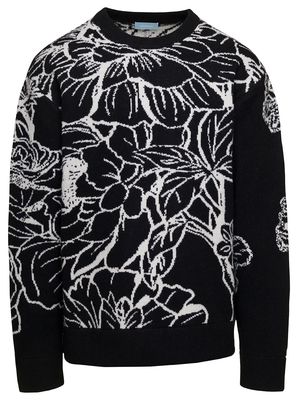 3.Paradis Knit Crewneck Sweater Flowers