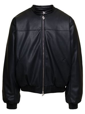 3.Paradis Vegan Leather Bomber Jacket