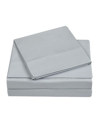 3-Piece 400-Thread Count Percale Twin Sheet Set, Gray