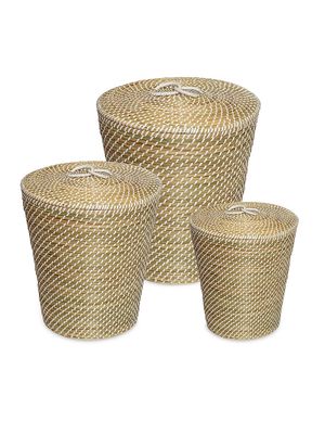 3-Piece Nesting Seagrass Snake Charmer's Baskets Set - Natural - Natural