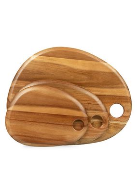 3-Piece Pebble Acacia Wood Serving Board Set