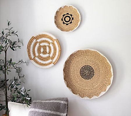 3-Piece Woven Hanging Wall Basket Decor by Lauren McBride