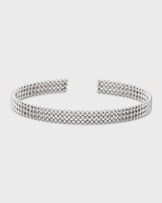 3-Row Platinum Cuff Bracelet