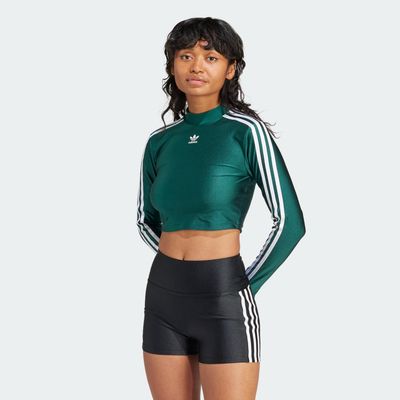 3-Stripes Cropped Long Sleeve Tee Collegiate Green