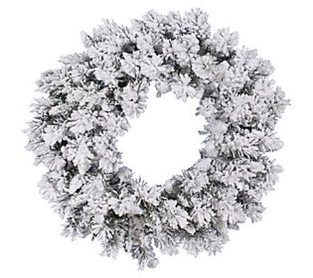 30" Flocked Snow Ridge Wreath by Vickerman