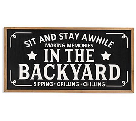 31.5-in L Wood Engraved Black Wall Sign by Gers on Co