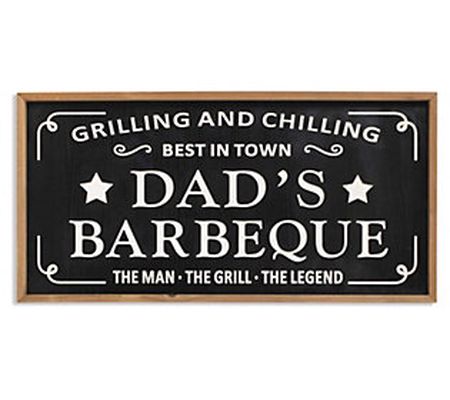 31.5"L Wood Engraved BBQ Wall Sign by Gerson Co
