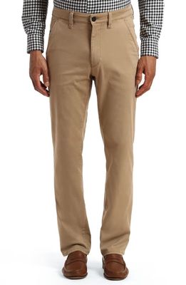 34 Heritage Charisma Relaxed Fit Straight Leg Flat Front Chinos in Khaki Twill