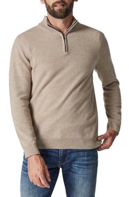 34 Heritage Quarter Zip Cashmere Blend Sweater in Beige