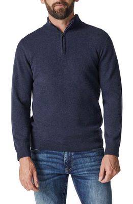 34 Heritage Quarter Zip Recycled Cashmere & Merino Wool Blend Pullover in Navy