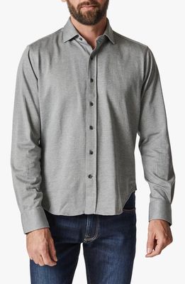 34 Heritage Structured Micropattern Button-Up Shirt in Light Grey