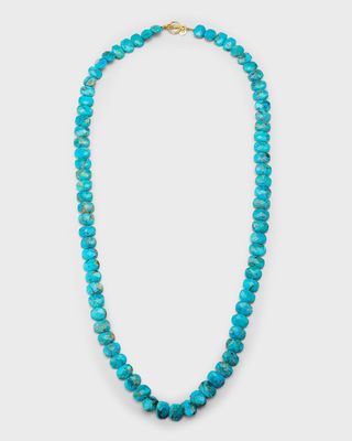 35" Gold Vermeil Faceted Turquoise Necklace