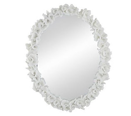 35" Oval Mirror with Floral Edge by Valerie