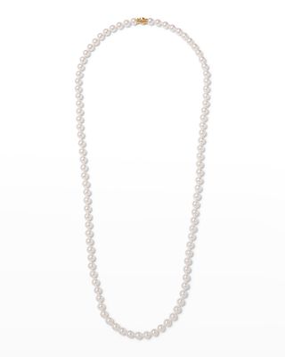 36" Akoya Cultured 9.5mm Pearl Necklace with Yellow Gold Clasp