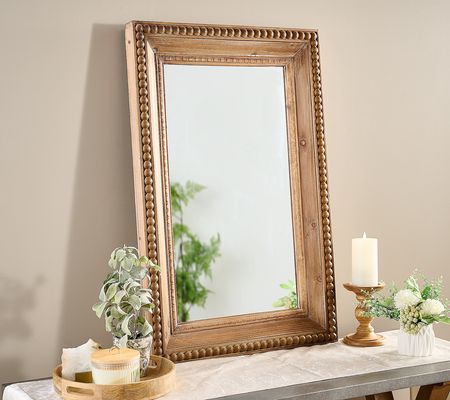 36" Rectangular Mirror with Beaded Accent by Valerie