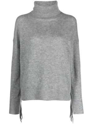 360Cashmere roll-neck fringed cashmere jumper - Grey