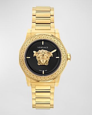 38mm Medusa Deco Watch with Bracelet Strap, Gold Plated