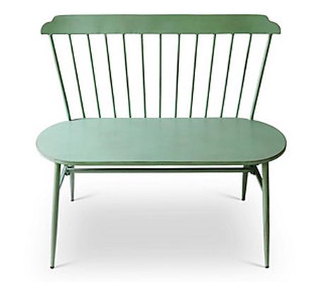 39.3" L Green Metal Garden Bench by Gerson Co
