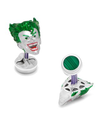 3D Joker Sterling Silver Cuff Links