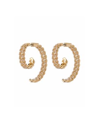 3D Pearly Chain Luna Earrings