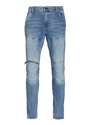 3D Zip-Knee Skinny Jeans