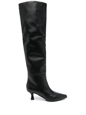 3juin 60mm pointed-toe leather boots - Black