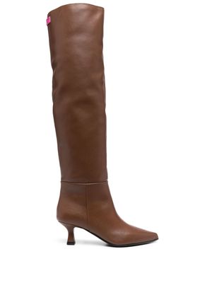 3juin 65mm knee-length leather boots - Brown