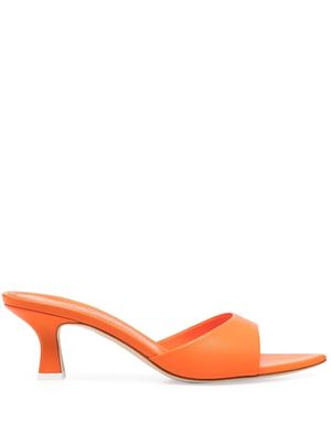 3juin 65mm leather open-toe mules - Orange
