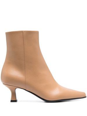 3juin 65mm pointed-toe leather boots - Brown