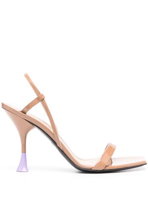 3juin 95mm patent leather sandals - Brown