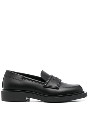 3juin almond-toe leather loafers - Black