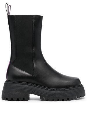 3juin chunky leather boots - Black
